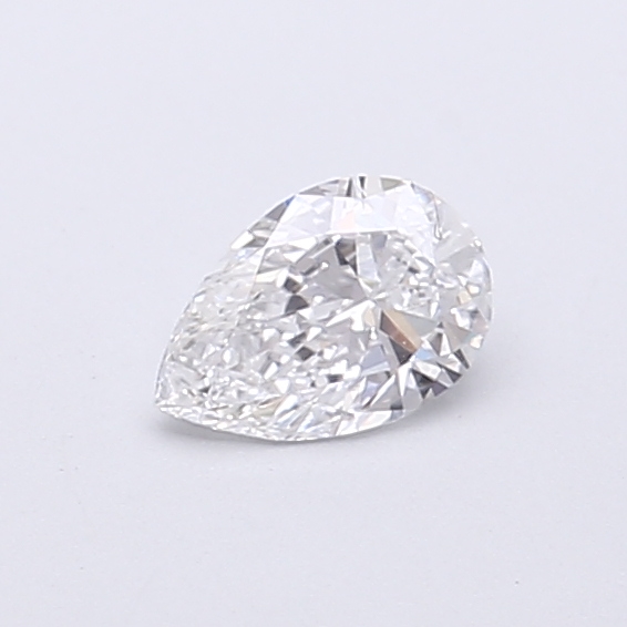 Actual 0.28 carat D Pear lab-grown diamond