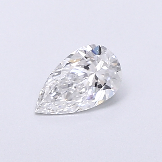 Actual 0.28 carat D Pear lab-grown diamond