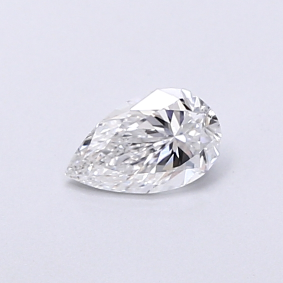 Actual 0.28 carat D Pear lab-grown diamond