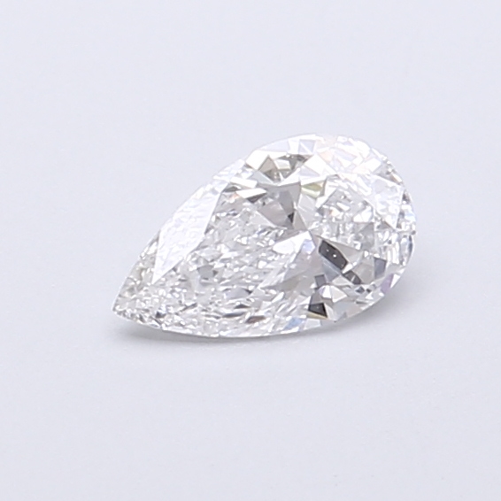 Actual 0.29 carat D Pear lab-grown diamond