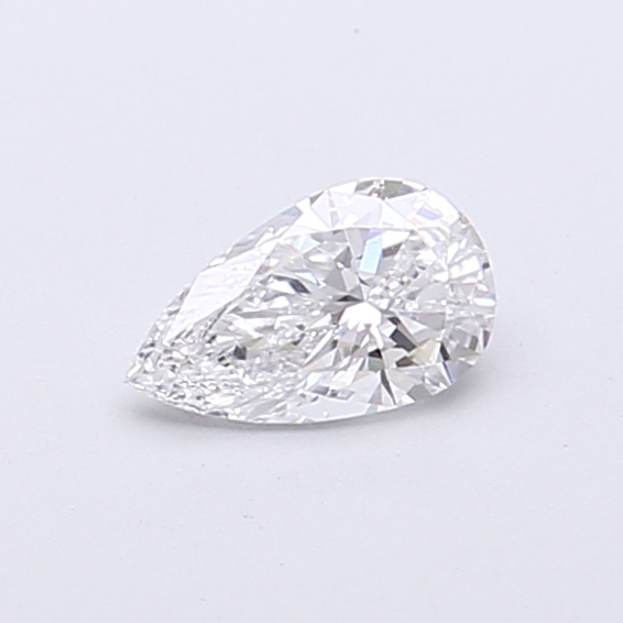 Actual 0.29 carat D Pear lab-grown diamond