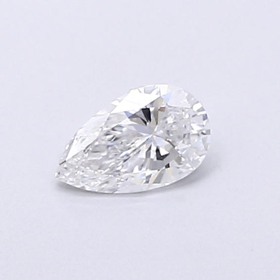Actual 0.28 carat D Pear lab-grown diamond
