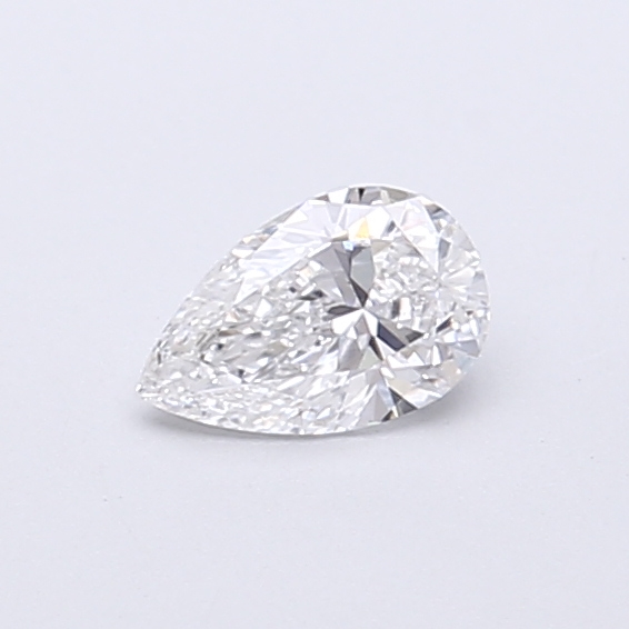 Actual 0.28 carat D Pear lab-grown diamond