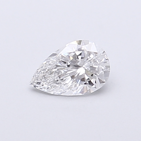 Actual 0.29 carat D Pear lab-grown diamond