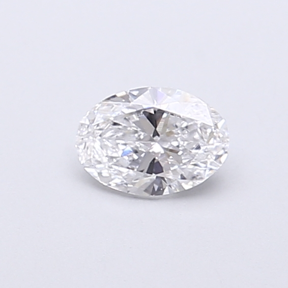 Actual 0.28 carat D Oval lab-grown diamond