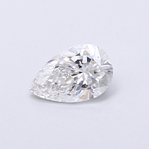 Actual 0.29 carat D Pear lab-grown diamond