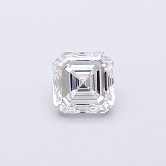 Actual 0.28 carat E Asscher lab-grown diamond