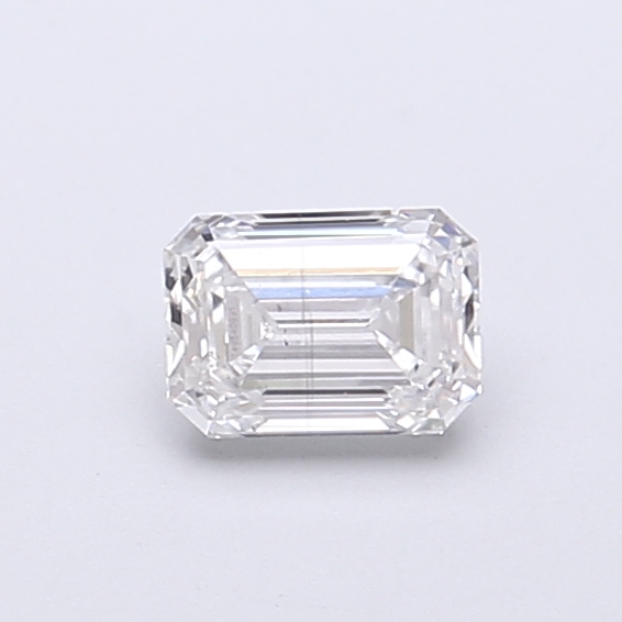 Actual 0.44 carat F Emerald lab-grown diamond