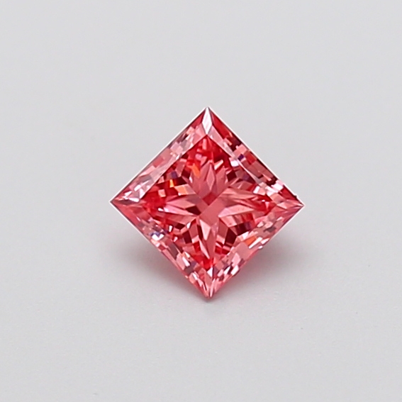 0.16 ct Princess Fancy Vivid Pink Lab-Grown Diamond