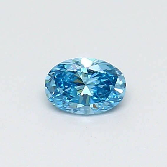 Actual 0.31 carat Vivid Blue Oval lab-grown diamond