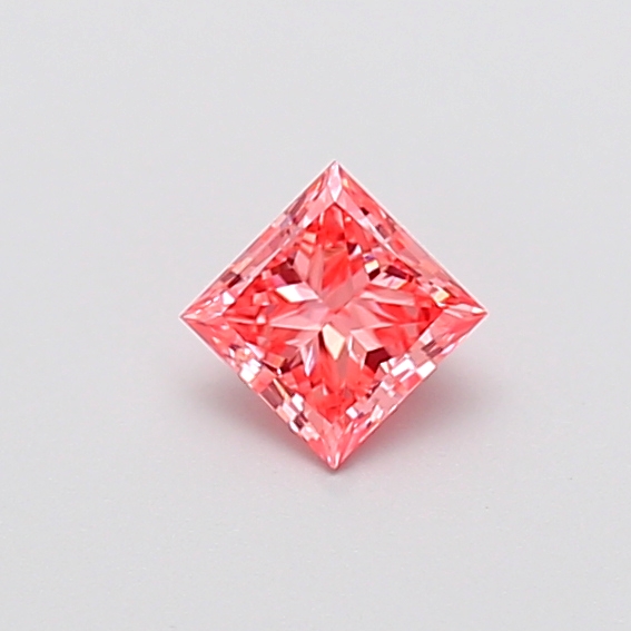 0.17 ct Princess Fancy Vivid Pink Lab-Grown Diamond