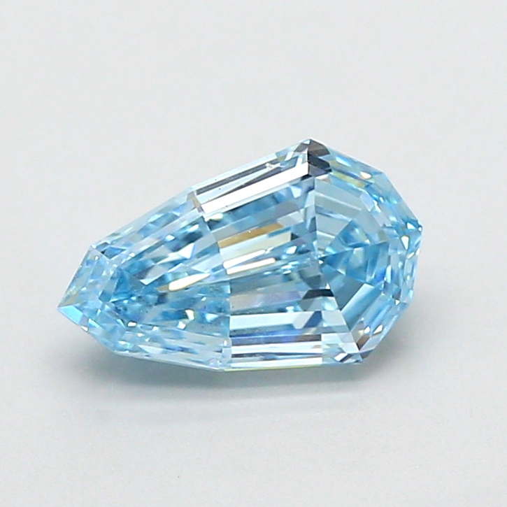 1.28 ct Blue (Vivid) VS1 Modified Pear Step Cut lab-grown diamond