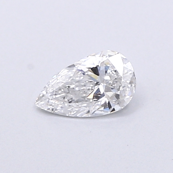 Actual 0.23 carat D Pear lab-grown diamond