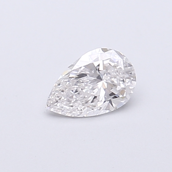 Actual 0.27 carat E Pear lab-grown diamond