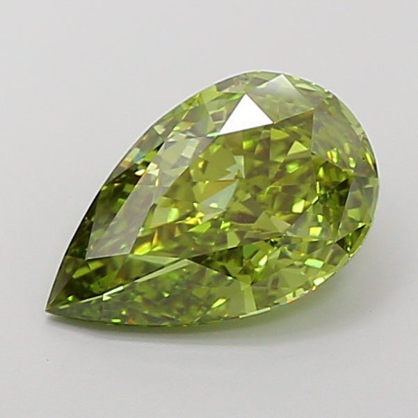 3.55 ct Pear Fancy Vivid Green Lab-Grown Diamond