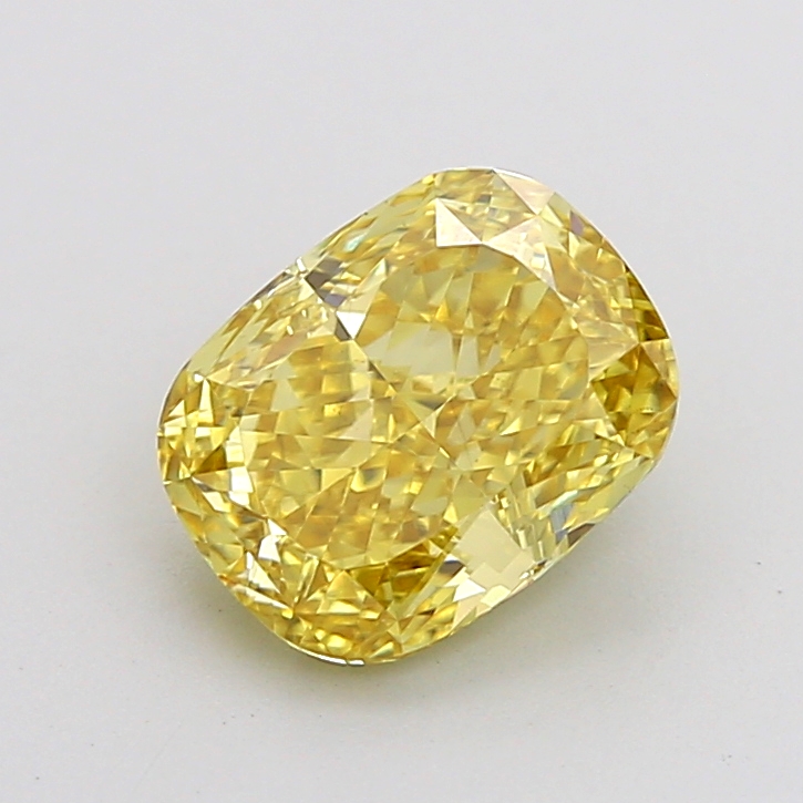 2.01 ct Cushion Fancy Intense Yellow Lab-Grown Diamond