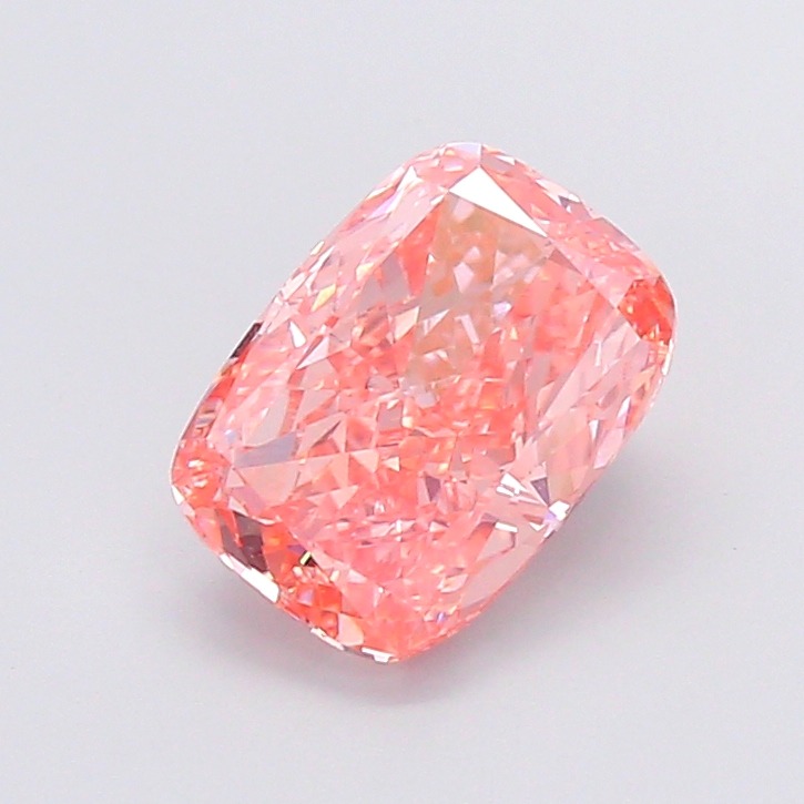 2.97 ct Pink (Vivid) VS2 Cushion lab-grown diamond