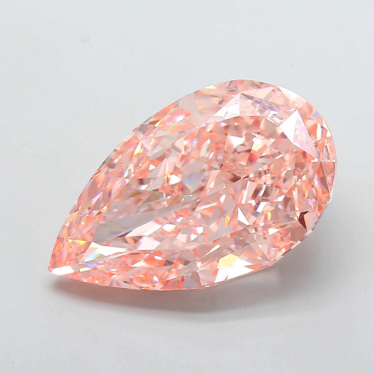 21.10 ct Pear Fancy Vivid Pink Lab-Grown Diamond