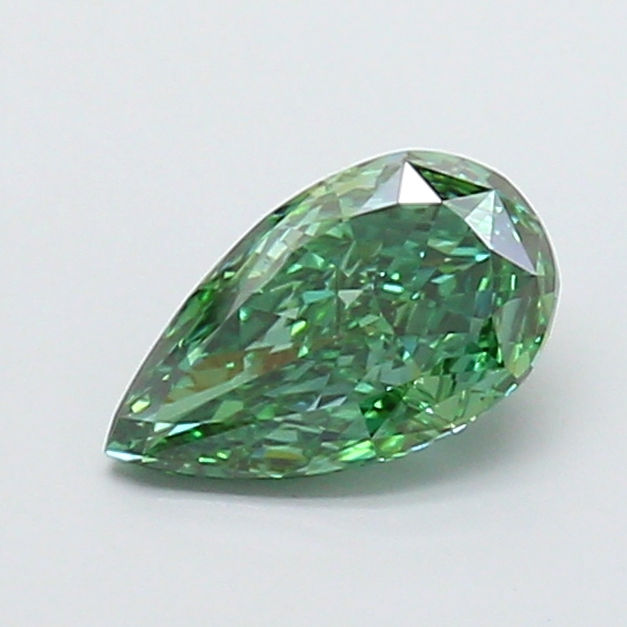 3.03 ct Pear Fancy Vivid Green Lab-Grown Diamond