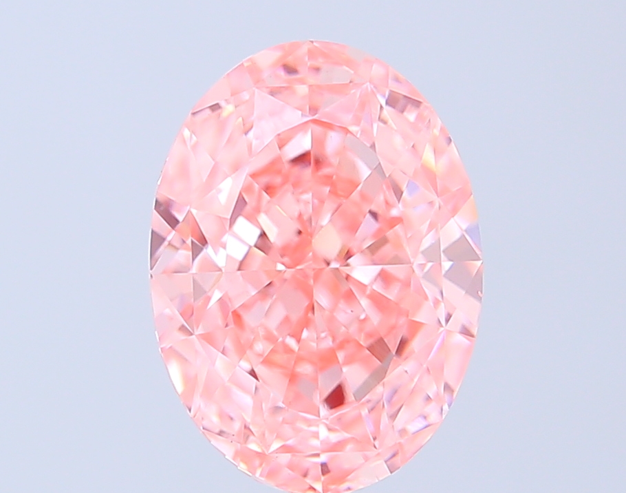 5.03 ct Oval Fancy Vivid Pink Lab-Grown Diamond
