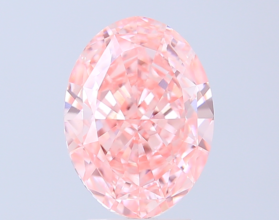 5.03 ct Oval Fancy Vivid Pink Lab-Grown Diamond