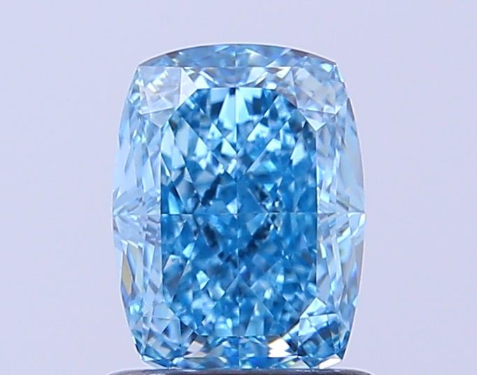 1.11 ct Blue (Vivid) VS1 Cushion lab-grown diamond