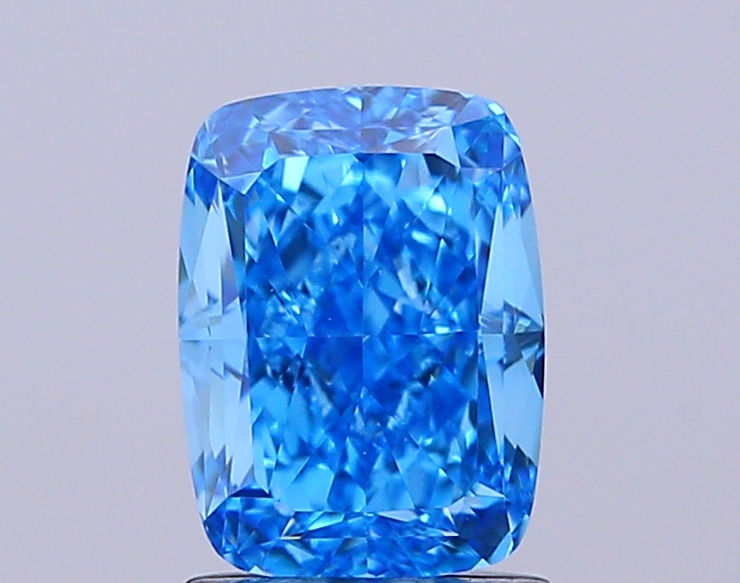 1.90 ct Blue (Vivid) VVS2 Cushion lab-grown diamond