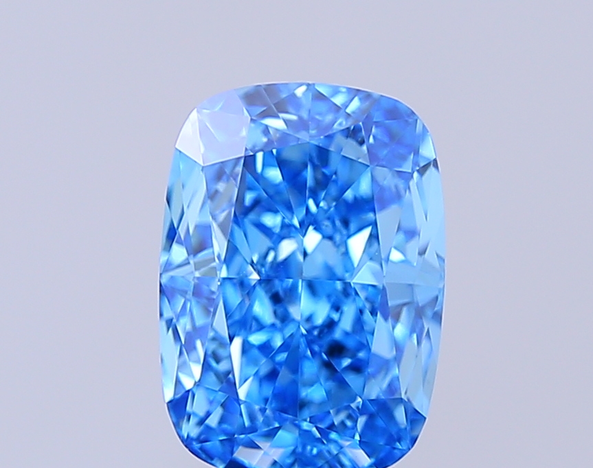 1.73 ct Blue (Vivid) VVS2 Cushion lab-grown diamond
