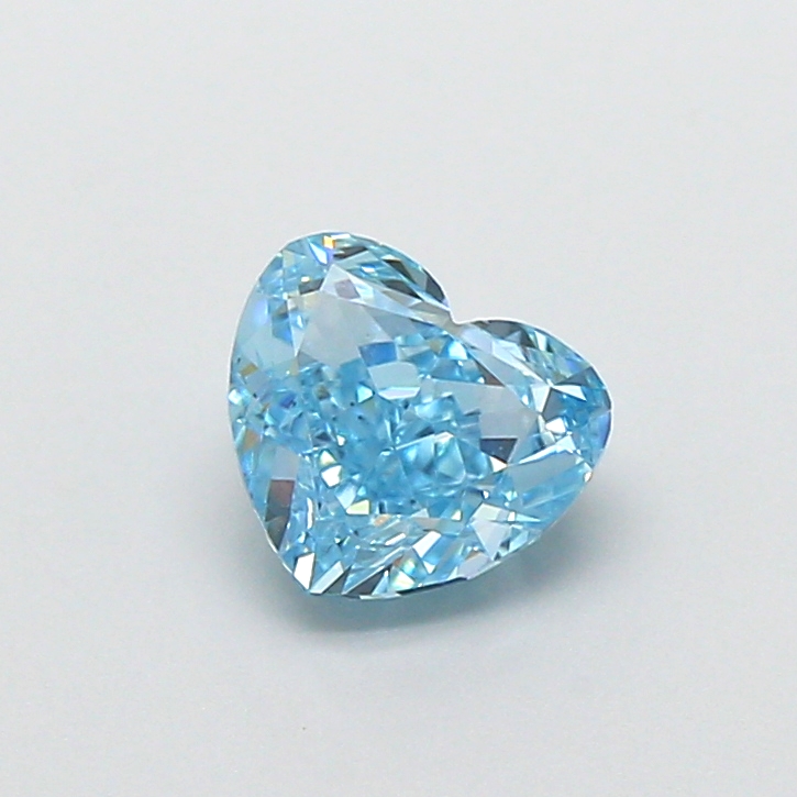 0.99 ct Blue (Vivid) VS1 Heart Modified lab-grown diamond