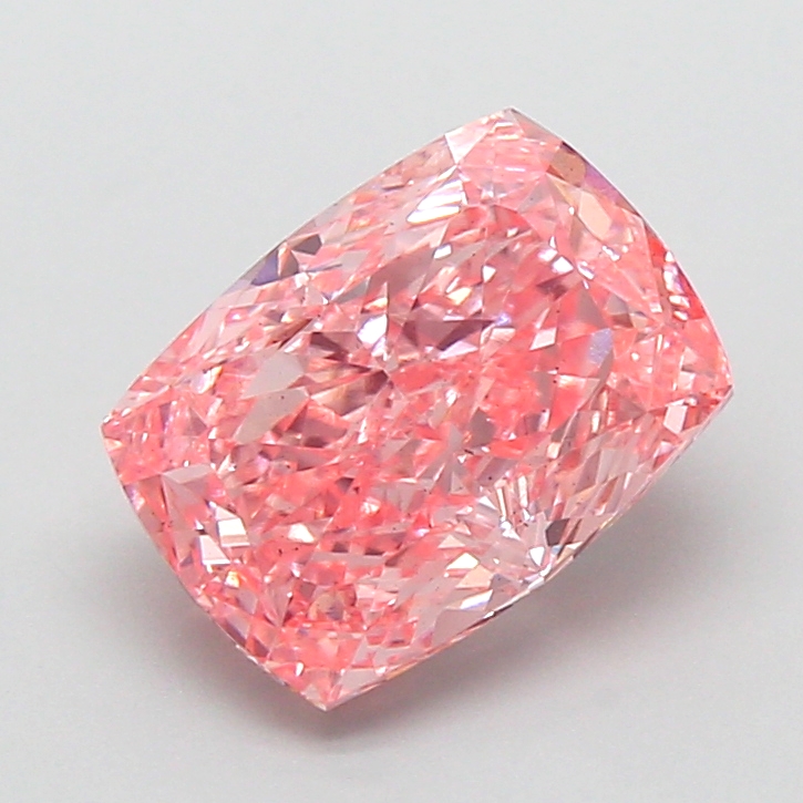 2.53 ct Pink (Vivid) VS2 Cushion lab-grown diamond