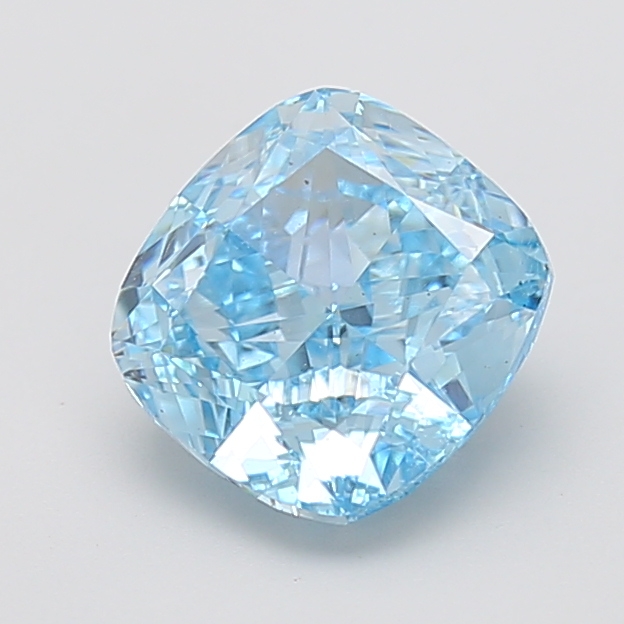 3.08 ct Blue (Vivid) VS2 Square Cushion lab-grown diamond