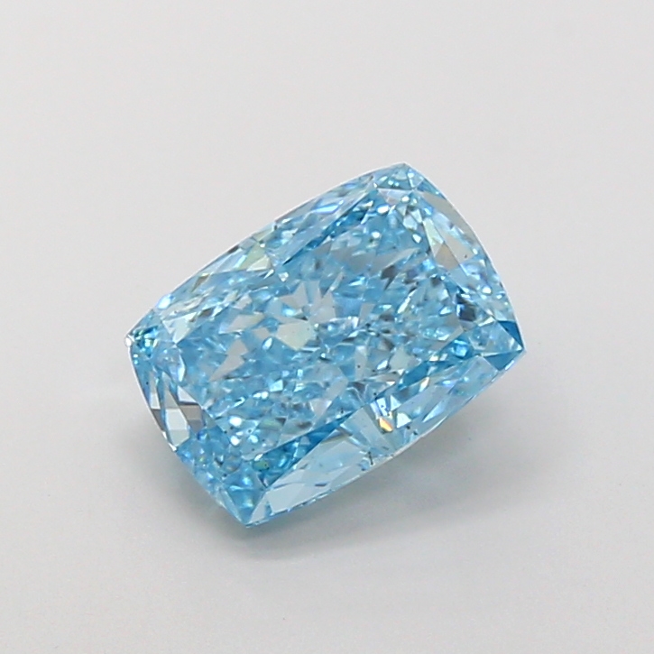 2.62 ct Blue (Vivid) VS2 Cushion lab-grown diamond