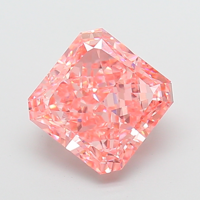 4.89 ct Pink (Vivid) VVS2 Square Radiant lab-grown diamond