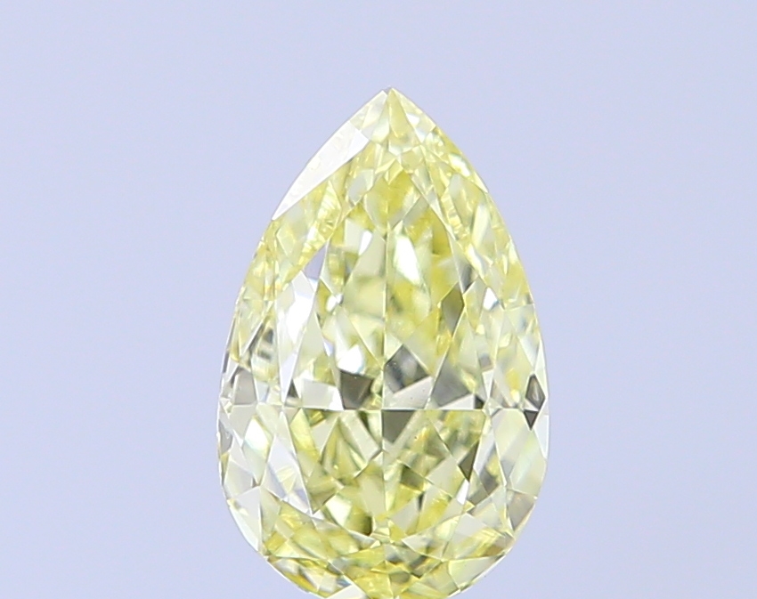 0.57 ct Pear Step lab grown diamond Fancy Intense Yellow VVS2