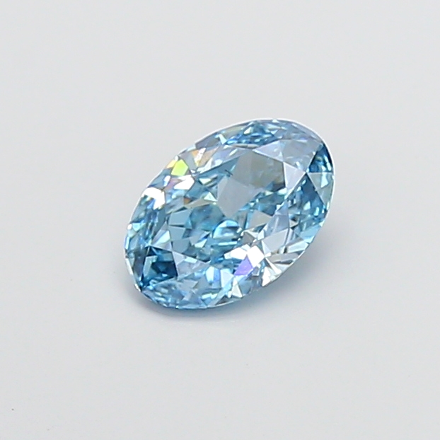 1.44 ct Oval lab grown diamond Fancy Vivid Blue SI1