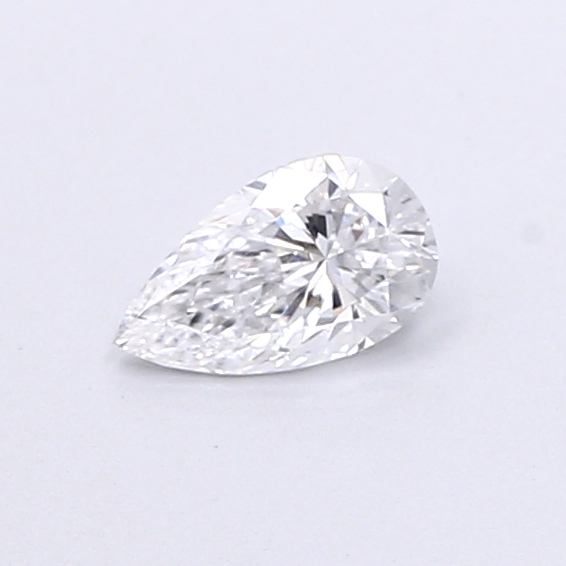 Actual 0.28 carat D Pear lab-grown diamond