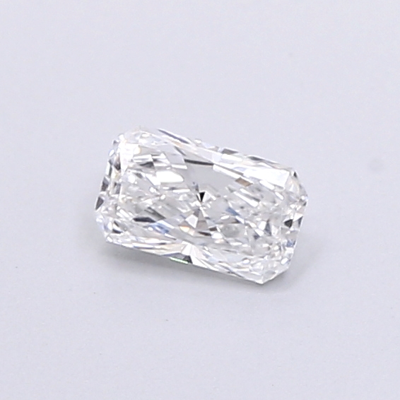 Actual 0.28 carat D Radiant lab-grown diamond