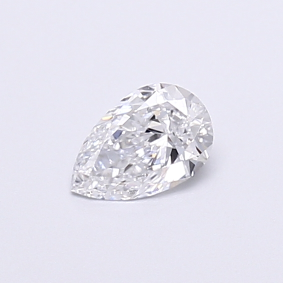 Actual 0.28 carat D Pear lab-grown diamond