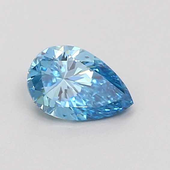 Actual 0.31 carat Vivid Blue Pear lab-grown diamond