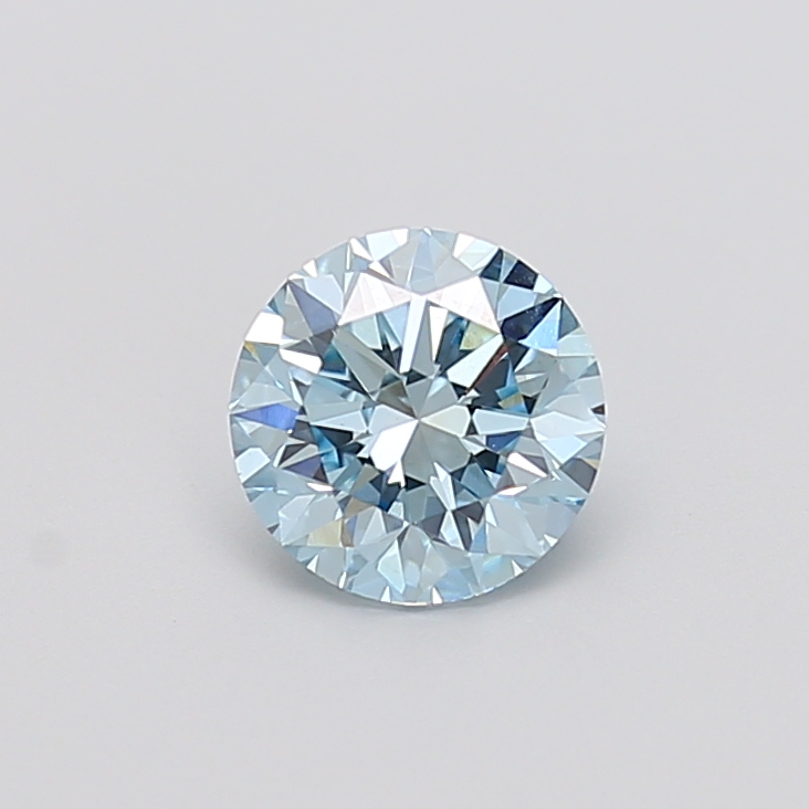 Actual 1.42 carat Vivid Blue Round lab-grown diamond