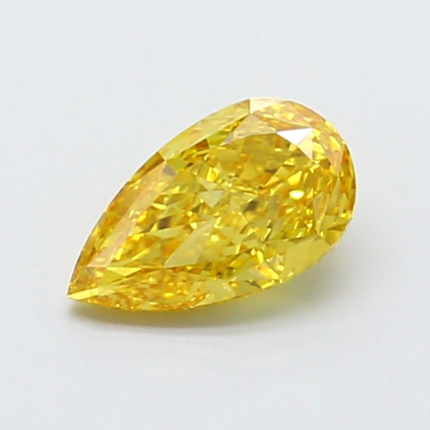 0.93 ct Pear Fancy Vivid Yellow Lab-Grown Diamond