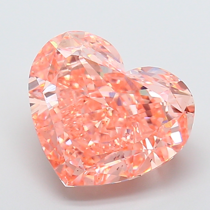 10.04 ct Heart Fancy Vivid Orangey Pink Lab-Grown Diamond