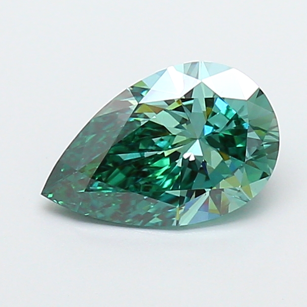 1.50 ct Pear Fancy Vivid Green Lab-Grown Diamond