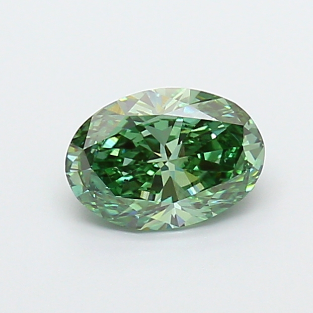 0.63 ct Oval Fancy Vivid Green Lab-Grown Diamond