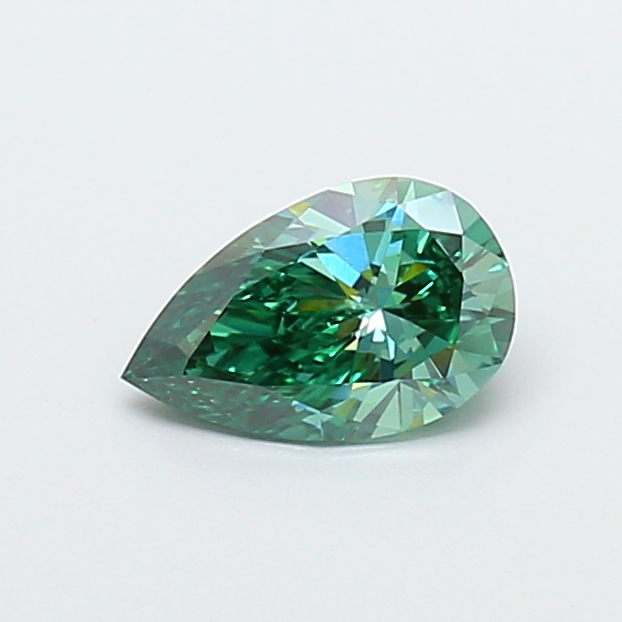 0.75 ct Pear Fancy Vivid Green Lab-Grown Diamond