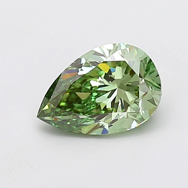 1.52 ct Pear Fancy Vivid Green Lab-Grown Diamond
