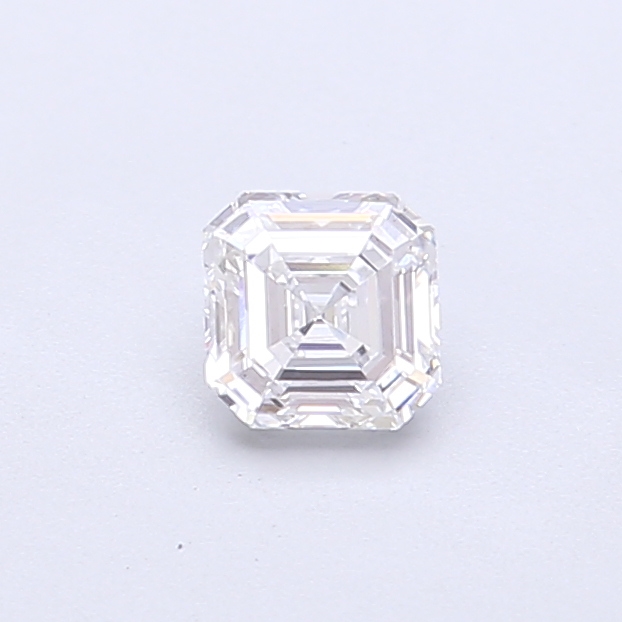 Actual 0.36 carat E Asscher lab-grown diamond