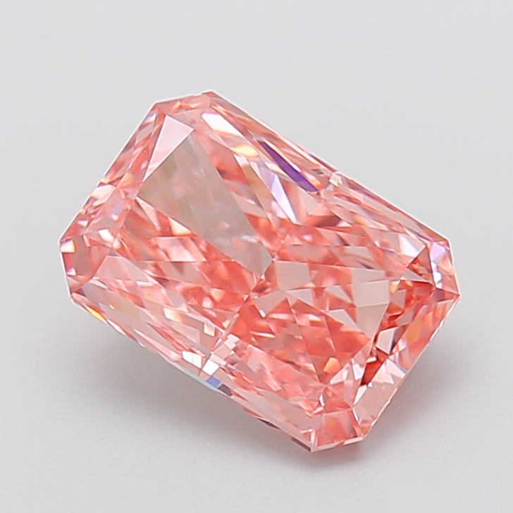 4.02 ct Pink (Vivid) VS2 Radiant lab-grown diamond