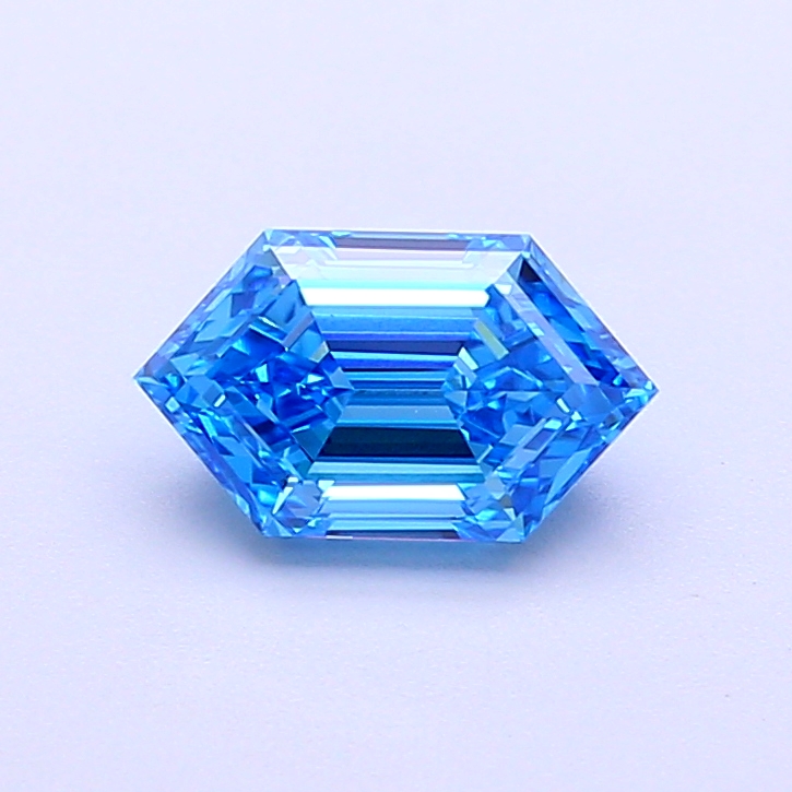 0.94 ct Hexagonal Fancy Vivid Blue Lab-Grown Diamond