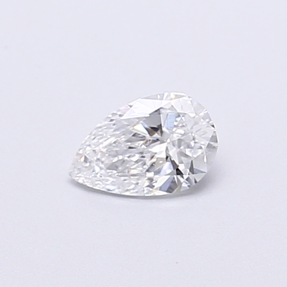 Actual 0.28 carat D Pear lab-grown diamond